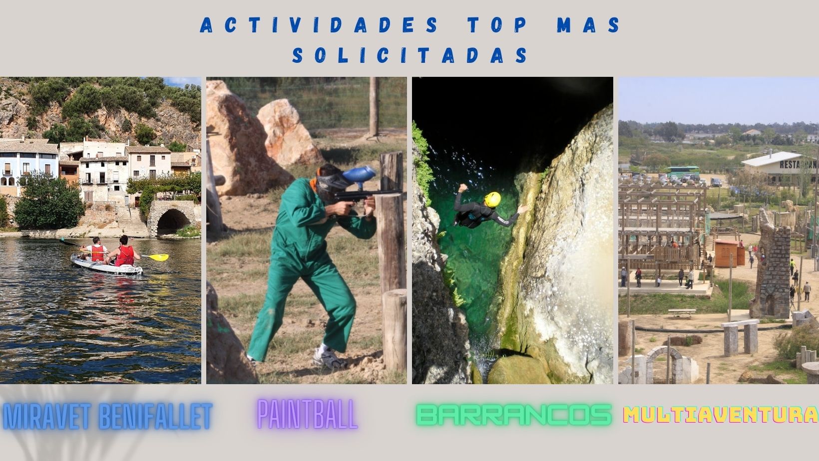 Actividades mas solicitadas por los clientes!